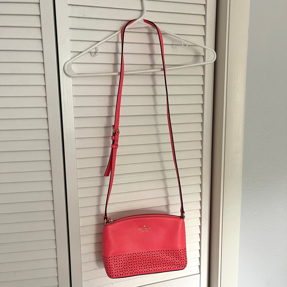 Kate Spade Laser Cut Pink Purse - Picture 3 of 5